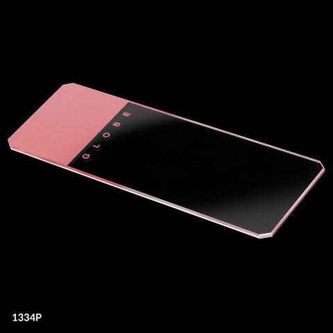 Microscope slide, pink frost, beveled edge,clip corner,72/bx | GLO1-1334P-144