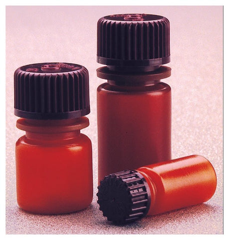 Bottle, Small, Narrow Mouth, Boston Round - HDPE, Translucent Amber 1/4 oz / 8 mL (20-415) | Nalgene 312084-9025