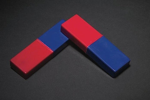 MAGNETS, PLASTIC COVERED, RED/BLUE (PAIR) 3" X 1" X 0.5" | UNI1-MPC080