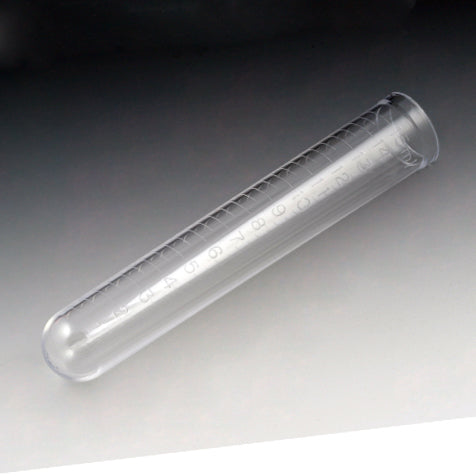 Test tube, 17x100mm (14mL), PS, molded graduations, 500/bag | GLO1-110180