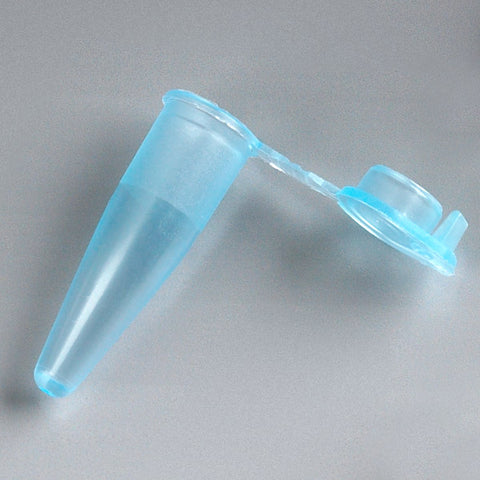 PCR tube, 0.2mL, PP, blue, thin wall, attached flat cap | GLO1-110571B