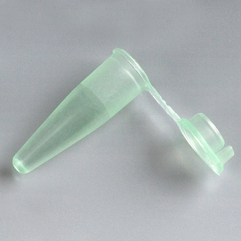 PCR tube, 0.2mL, PP, green, thin wall, attached flat cap | GLO1-110571G