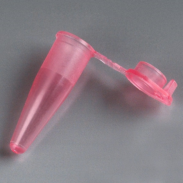 PCR tube, 0.2mL, PP, red, thin wall, attached flat cap | GLO1-110571R