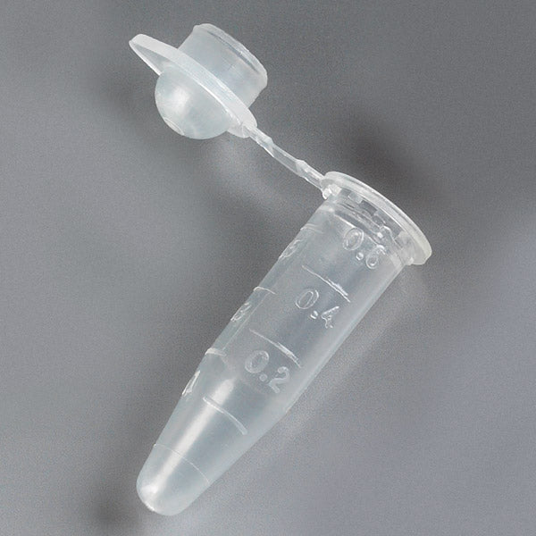 PCR tube, 0.6mL, PP, natural, thin wall, attached dome cap | GLO1-110572N