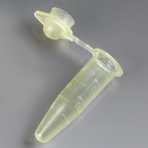 PCR tube, 0.6mL, PP, yellow, thin wall, attached dome cap | GLO1-110572Y