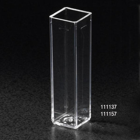 Cuvette, 4.5mL(10mm), PS, 4 clear sides, 100/tray | GLO1-111137