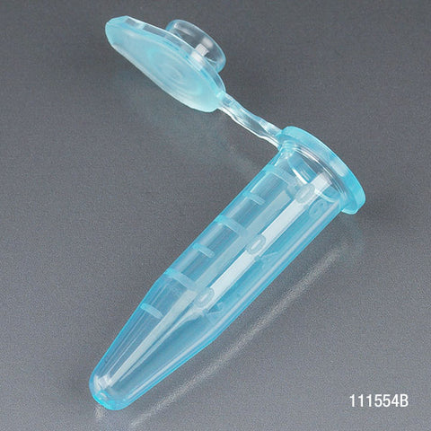 Microcentrifuge tube, 0.5mL PP, blue, stand-up zipbag, MG | GLO1-111554B