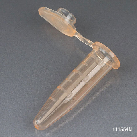 Microcentrifuge tube, 0.5mL PP, orange, stand-up zipbag, MG | GLO1-111554N