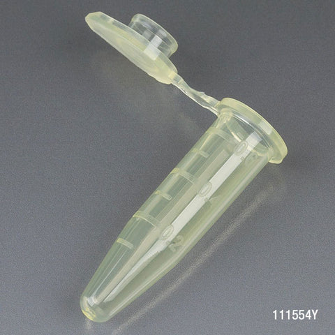 Microcentrifuge tube, 0.5mL PP, yellow, stand-up zipbag, MG | GLO1-111554Y