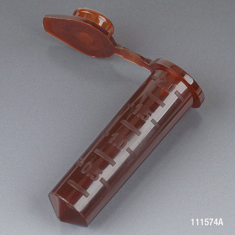 Microcentrifuge tube, 2.0mL PP, amber, stand-up zipbag, MG | GLO1-111574A