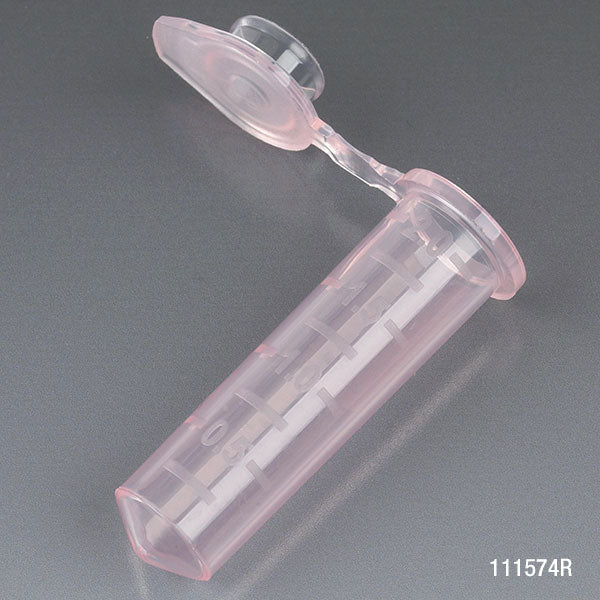 Microcentrifuge tube, 2.0mL PP, red, stand-up zipbag, MG | GLO1-111574R