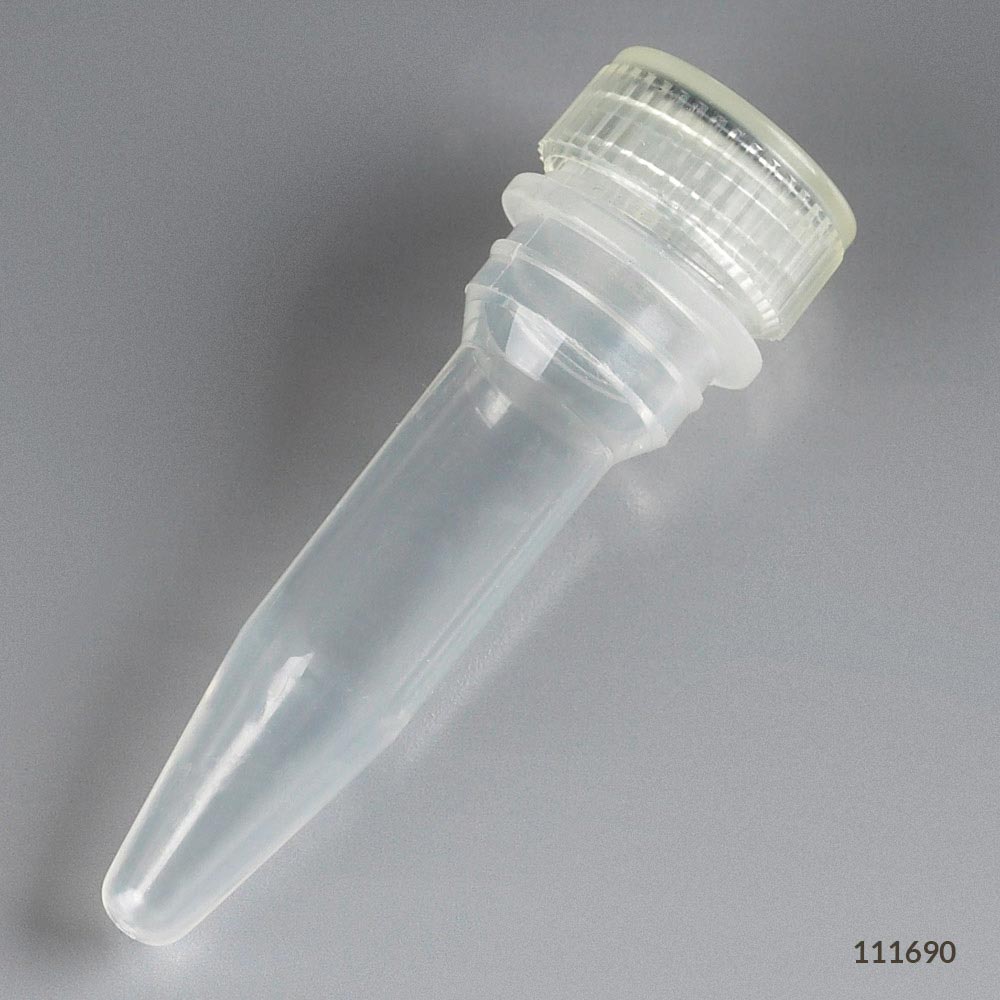 Microtube, 0.5mL, PP, STR, screw cap, o-ring, 100/bag | GLO1-111690