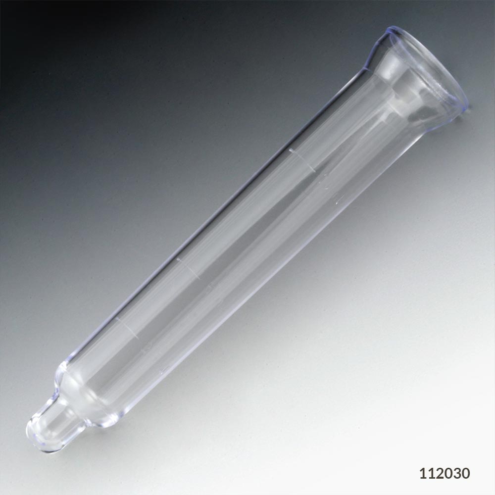 Urine tube with sediment bulb, 12mL, PS, graduated, 500/bag | GLO1-112030-500