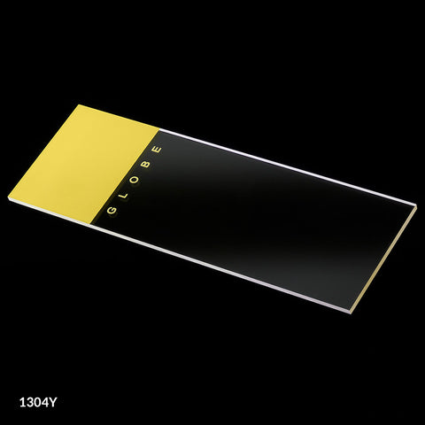 Microscope slide, yellow frost, ground edge, 90° corner, 72/bx | GLO1-1304Y-144