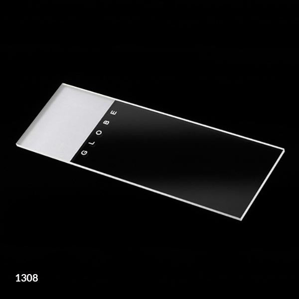 Microscope slide, dual frosted, ground edge, 90° corner, 72/bx | GLO1-1308-144