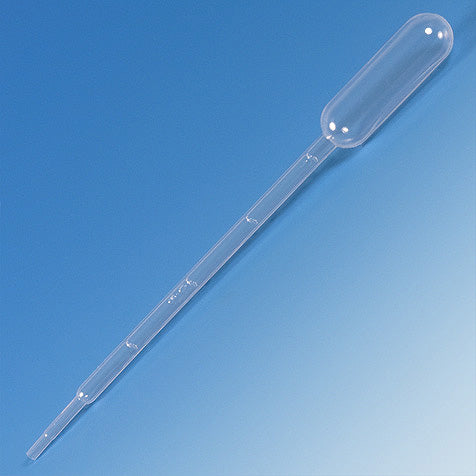 Transfer pipet, 5.0mL, 150mm, large bulb,, graduated to 1mL, sterile, 20/pack | GLO1-137010-S20