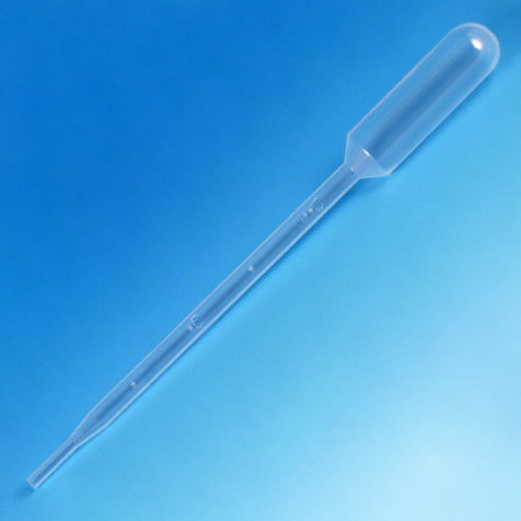 Transfer pipet, 5.0mL, 145mm, large bulb,grad to 1mL,500/bx | GLO1-137030-500