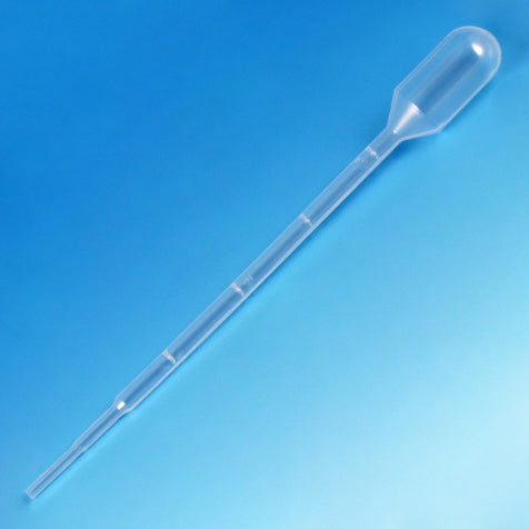 Transfer pipet, 3.0mL, 140mm, small bulb,grad to 1mL,500/bx | GLO1-137035-500