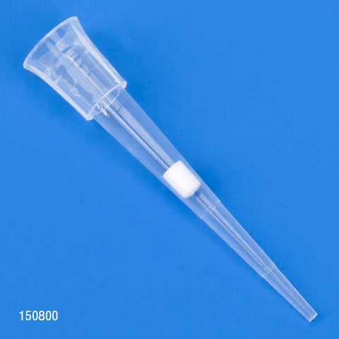 Filter tip, 0.1-10uL, 31mm, low retention,, universal, graduated, natural, sterile, 96/rack | GLO1-150800