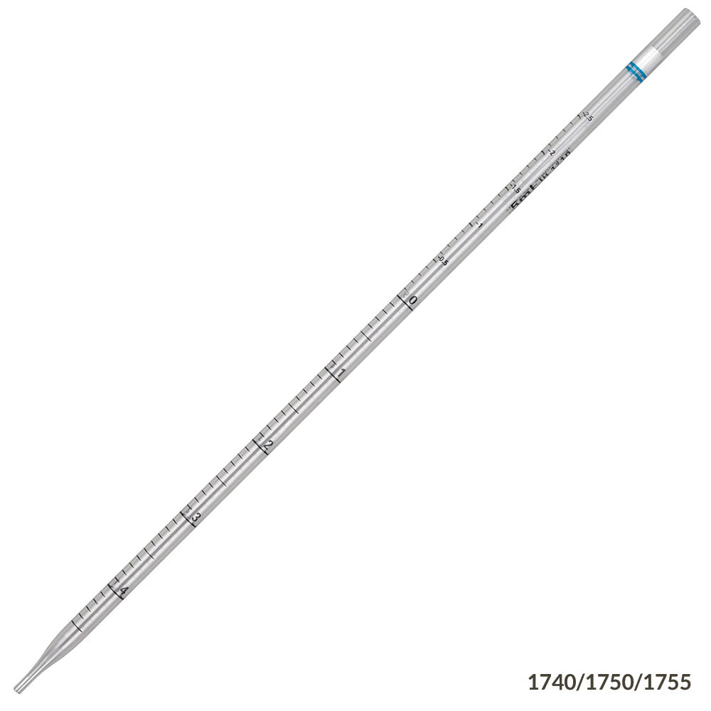 Serological pipette, 5mL,25/pk, standard, blue, PS, n/s | GLO1-1755