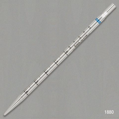 Serological pipette, 5mL, 1/pk, shorty, blue, PS, STR | GLO1-1880