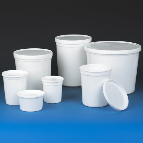 Container, 8oz (250mL), HDPE, multi-purpose, white, snap cap | GLO1-271008W