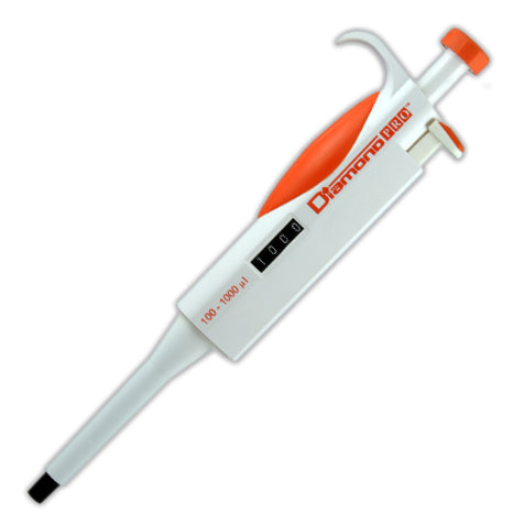 Diamond PRO adjustable pipette, 100 - 1000uL, orange | GLO1-3311-1000