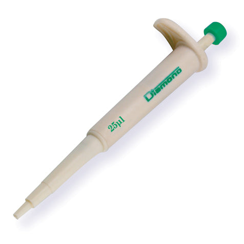 Diamond Jr. fixed pipette, 25uL, green | GLO1-3322-25