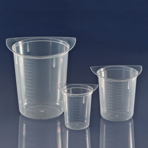 Three corner beaker,100mL,PP, molded graduations | GLO1-3631