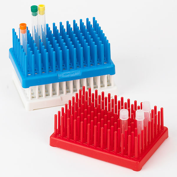 Peg Tube Rack, 13mm, 96-Place, Blue, Reinforced PP, 117 Pegs, 2/Pack | GLO1-456150B