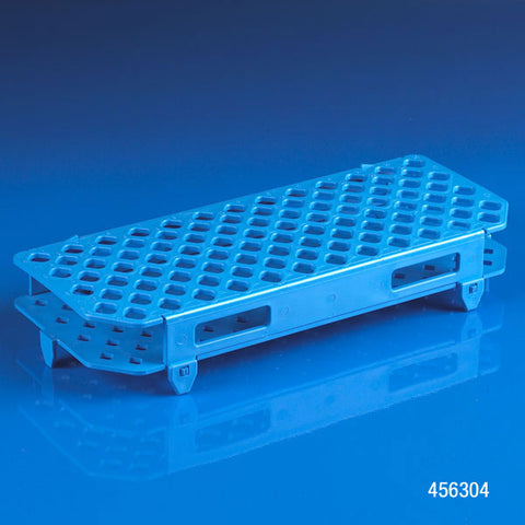 Rack, 100-place, PP, blue, for microcentrifuge tubes | GLO1-456304