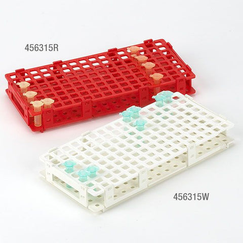 Microcentrifuge Tube Rack, 1.5mL / 2.0mL, Snap Together, PP, 128-Place, Blue | GLO1-456315B