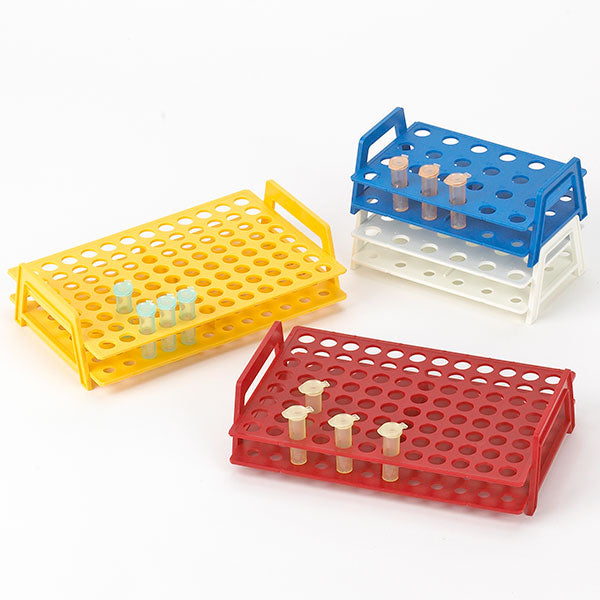 Microtube Rack with Handles, 1.5 / 2.0mL, Wireless, 96-Place, Yellow | GLO1-456340Y