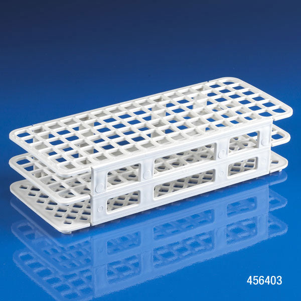 Rack, 90-place, PP, white, for 12mm - 13mm tubes | GLO1-456403