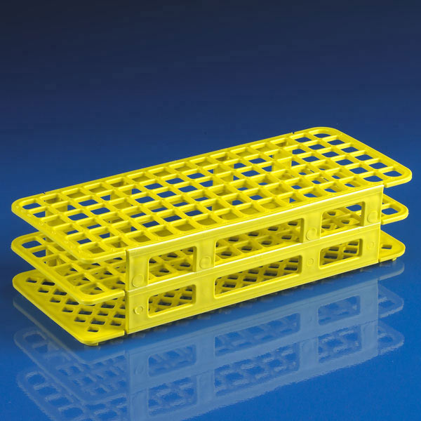 Rack, 90-place, PP, yellow, for 12mm - 13mm tubes | GLO1-456406