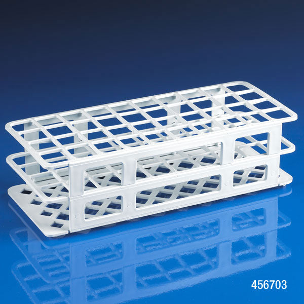 Rack, 40-place, PP, white, for 25mm tubes | GLO1-456703