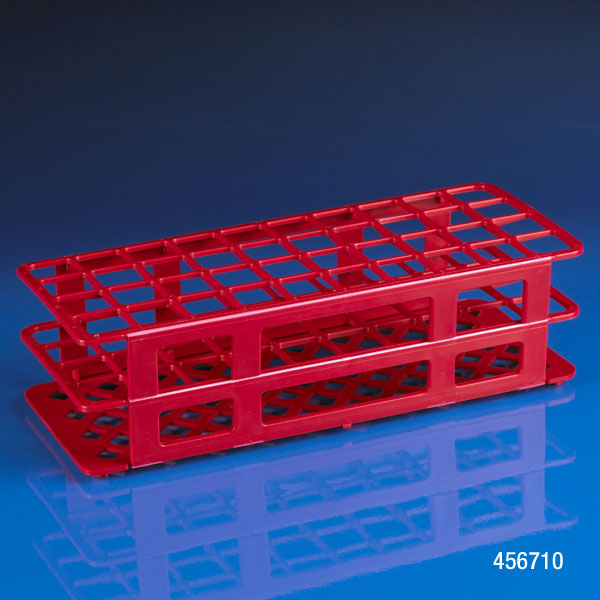 Rack, 40-place, PP, red, for 25mm tubes | GLO1-456710