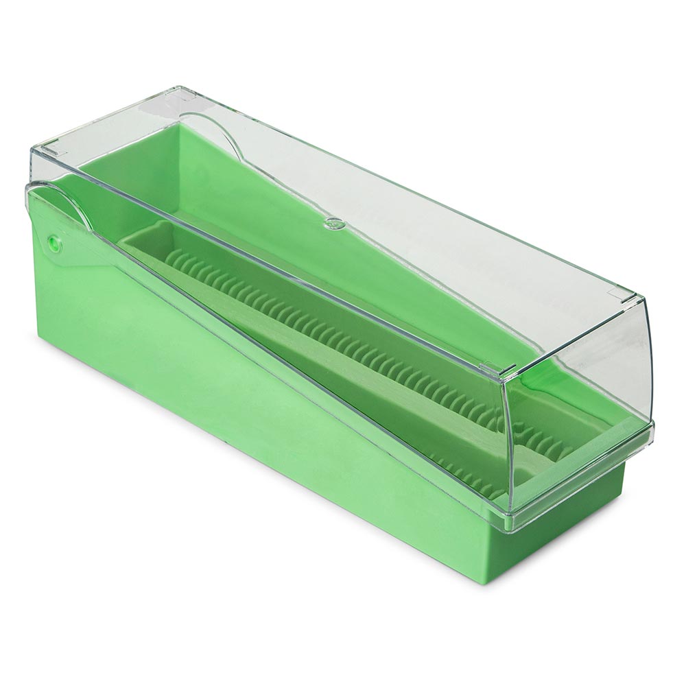 Slide Storage Box w/ Lid and Tray, Green, 100-Place for up to 200 Slides, 6/Unit | GLO1-513250G