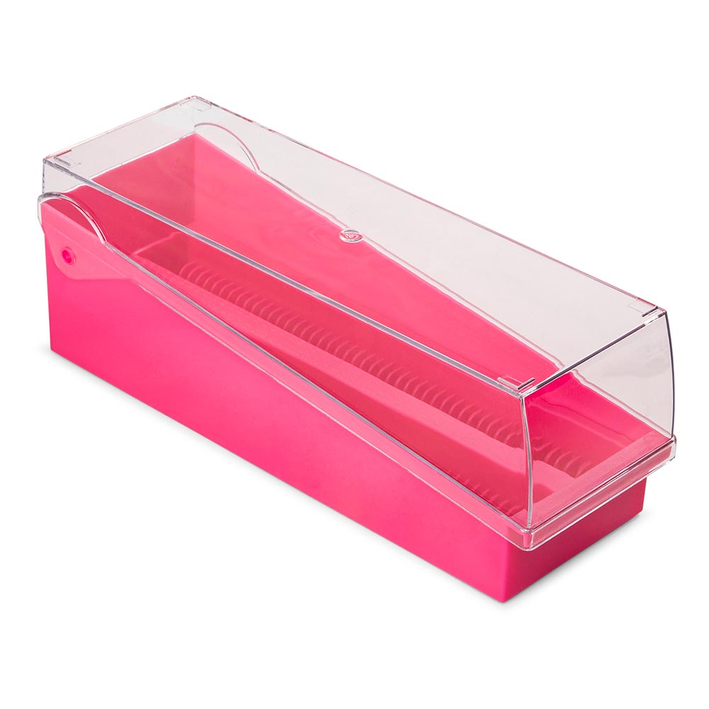 Slide Storage Box w/ Lid and Tray, Pink, 100-Place for up to 200 Slides, 6/Unit | GLO1-513250P