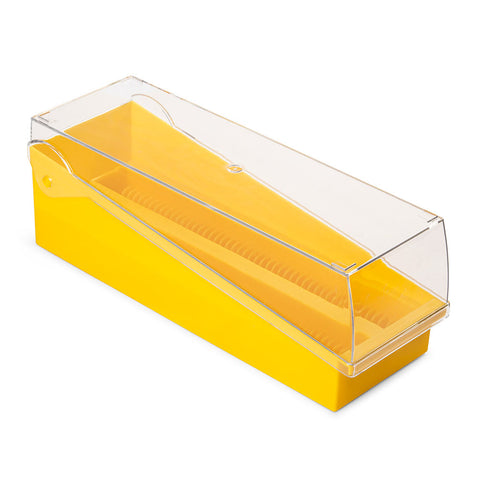 Slide Storage Box w/ Lid and Tray, Yellow, 100-Place for up to 200 Slides, 6/Unit | GLO1-513250Y