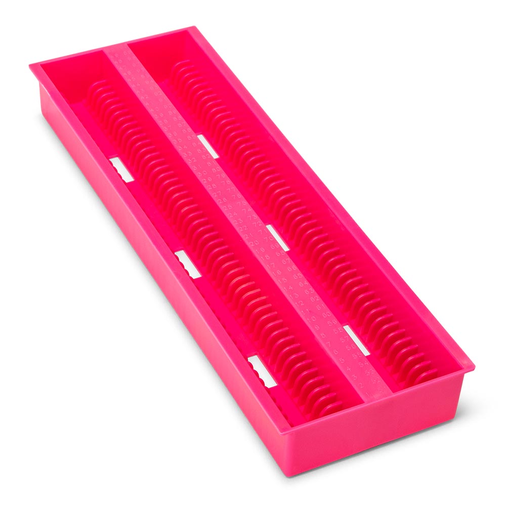 Slide Draining Tray, ABS, Pink, 100-Place for up to 200 Slides, 12/Unit | GLO1-513252P