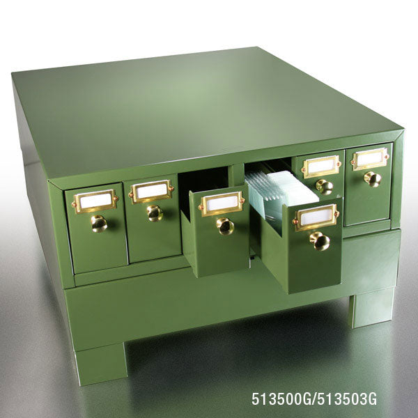 Slide storage cabinet, green, metal, 6 drawer | GLO1-513500G