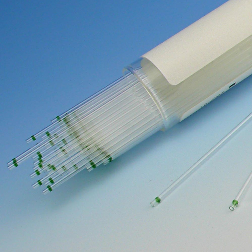 Capillary tube, ammonium hep., green tip, soda lime glass | GLO1-51608