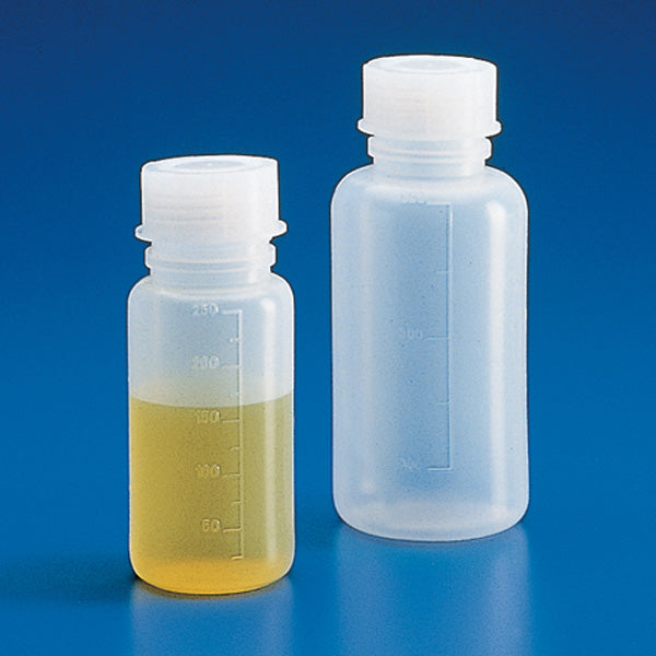 Bottle, 100mL, wide mouth, LDPE, screw cap, graduated CS/100 | GLO1-601610