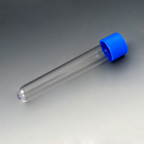 Test tube, 16x100mm (10mL) PS, attached blue screwcap | GLO1-6150