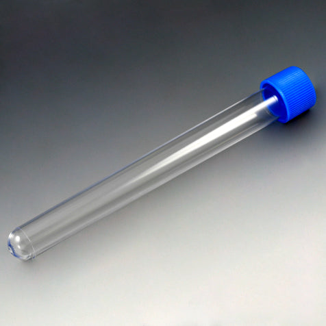 Test tube, 16x150mm (20mL) PS, separate blue screwcap | GLO1-6160