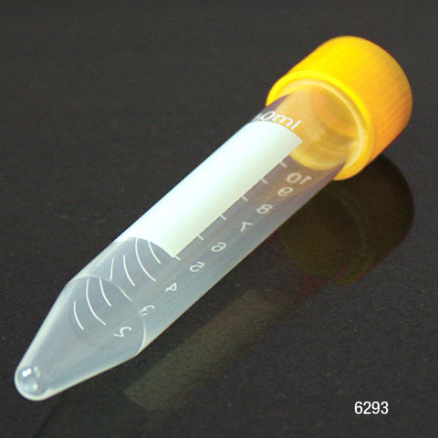 Centrifuge tube, 10mL, PP, PG, yellow A-SC, STR, 100/bag | GLO1-6293