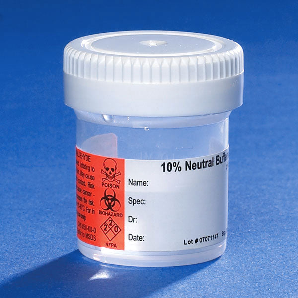 Pre-filled NBF container, 20mL, white SC, PP, MG, hazard label | GLO1-6518FL