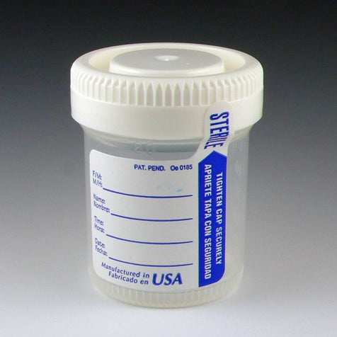 Tite-Rite container, 60mL, PP, white A-SC, tab label, STR | GLO1-6523