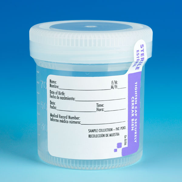 Tite-Rite container, 90mL, PP, white A-SC, tab label, STR | GLO1-6526